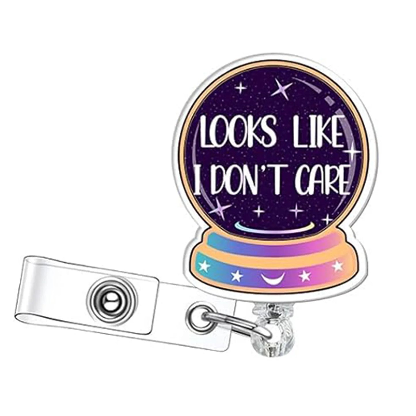 Acrylic English Badge Holder Clip Rotating Alligator Clip Retractable Badge Reel For Doctor Nurse Teacher Student Halloween Gift - MyLootWare