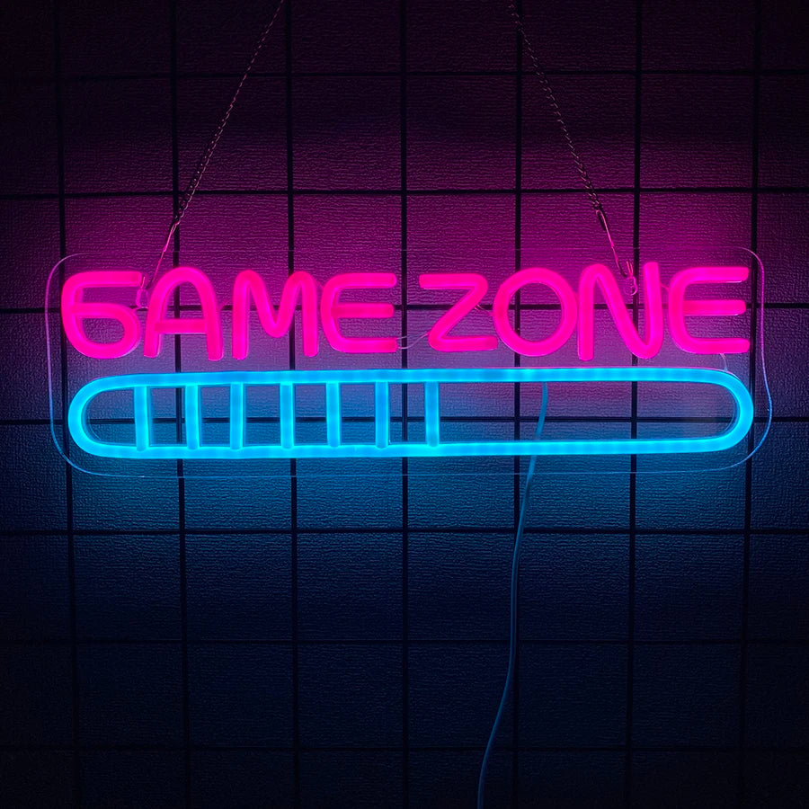 Gaming Neon Sign, Game On Neon Sign for Game Room