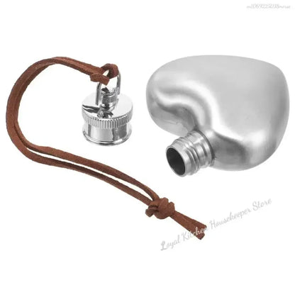 1oz Stainless Steel Hip Flask Heart Shaped Wine Pot Outdoor Portable Whiskey Vodka Flask Alcohol Drinking Pocket Bottle - MyLootWare