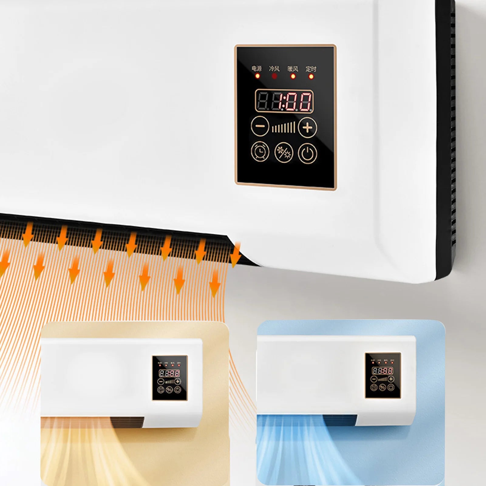 Air Conditioner Mini Wall Air Conditioner Constant Temperature Heating Fast Cooling and Heating with Remote Control for Office - MyLootWare