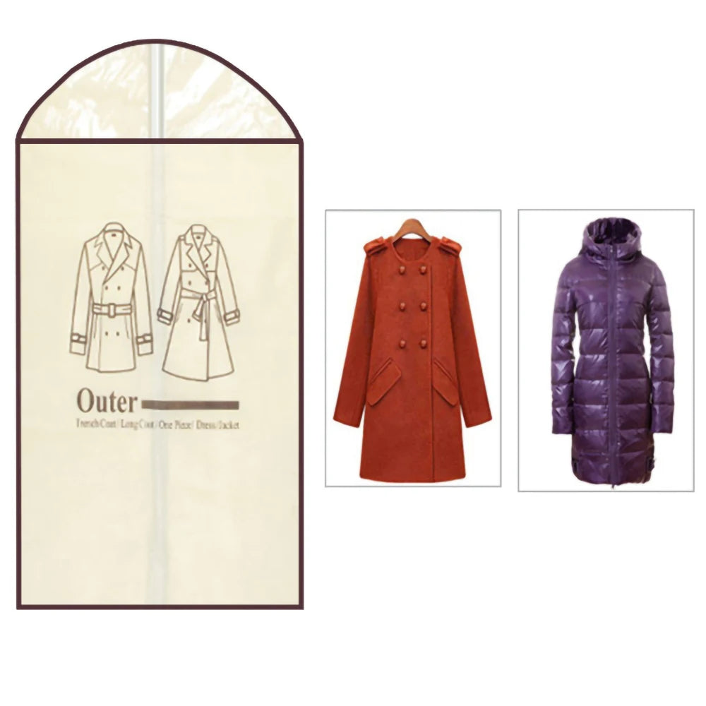Hanging Clothes Cover with Zipper Suit Coat Outer