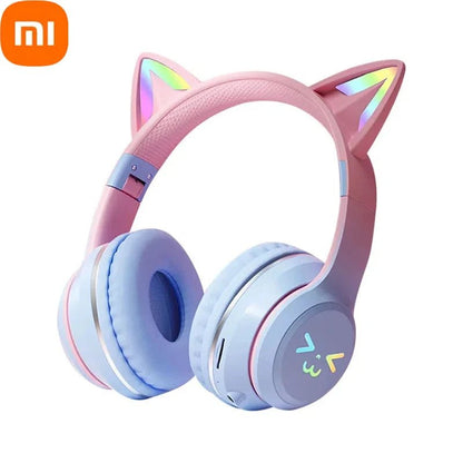 Xiaomi Cute Cat Ears Wireless Headphone Bluetooth 5.1 HiFi Stereo Noise Reduction Foldable Earphone With Mic For Game Music - MyLootWare