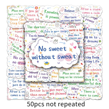 10/50pcs Inspirational English Life Quotes Stickers Motivational Phrases DIY Student Stationery Skateboard Decals Graffiti Toys - MyLootWare