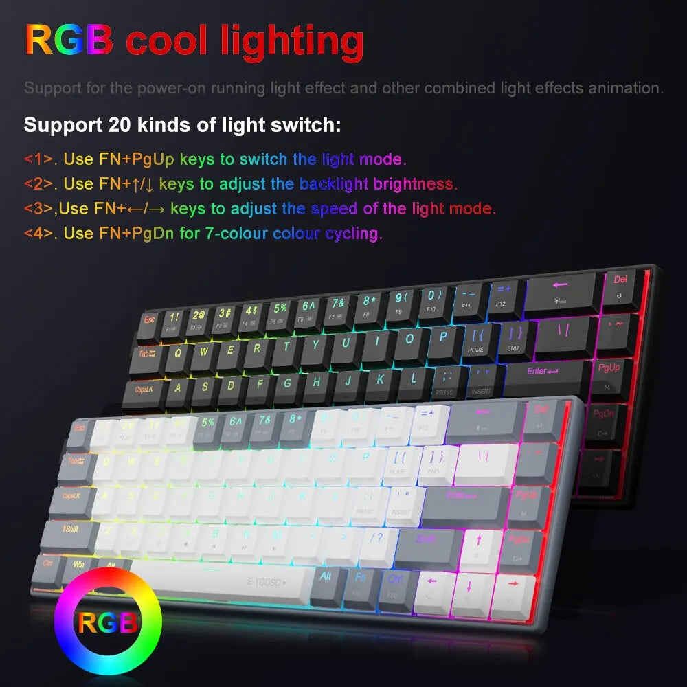 E-YOOSO A68 RGB Mini Slim USB Wired Mechanical
