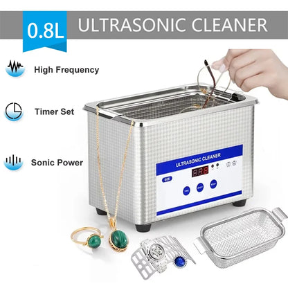 800ml Digital Ultrasonic Cleaner Jewelry Washer - MyLootWare
