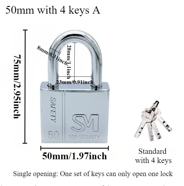 1PCS Heavy Padlock Dormitory Cabinet Drawer Anti-theft Lock Waterproof Rust Proof Small Lock Lock Latch Door Single Open Padlock - MyLootWare