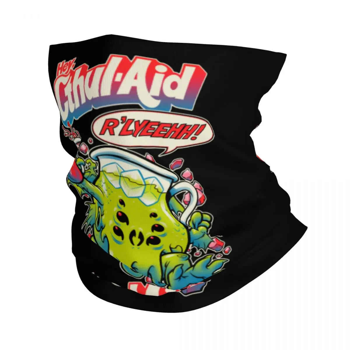 Red Tentacles On Black Bandana Neck Gaiter
