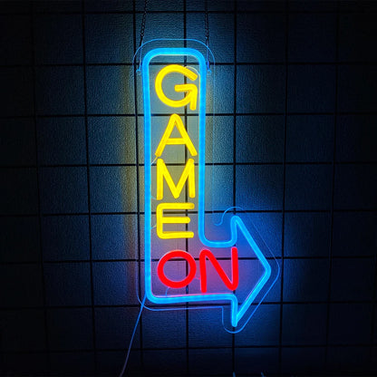 Gaming Neon Sign, Game On Neon Sign for Game Room