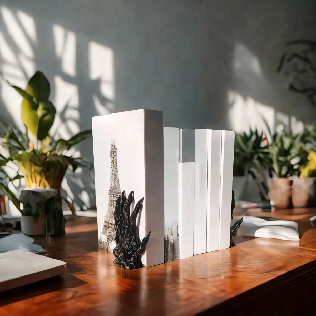 2 black witch book holders, Gothic home bookshelf decorative book holders, unique horror monster book holders that can hold book - MyLootWare