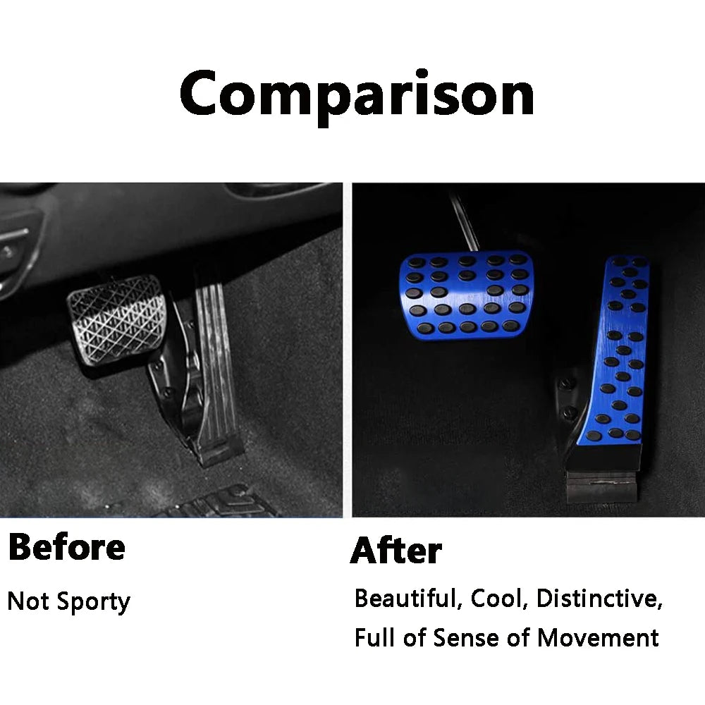 2pcs Aluminum Car Pedals Foot Brake Accelerator Gas Pedal Pad Cover for Mercedes-Benz C CLS E GLK SLK W205 W212 W222 - MyLootWare