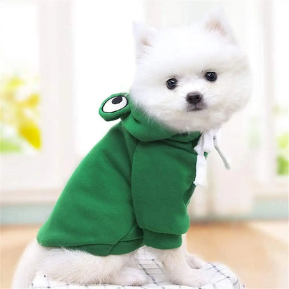 Cute Dog Hoodie Frog Shape Dog Coats Pet Halloween