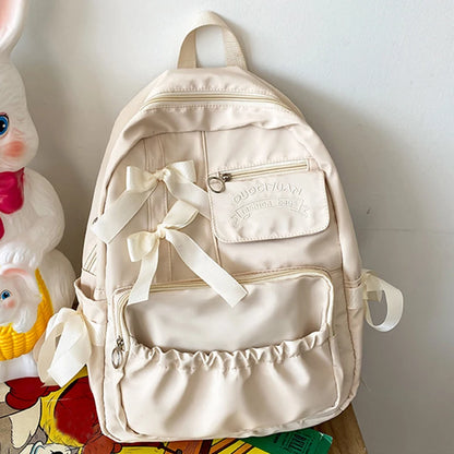 Cute Women’s College Backpack Bowknot Style