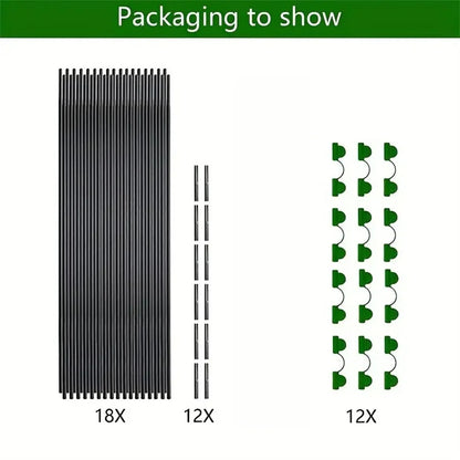 18pcs/30pcs, Greenhouse Hoops Garden Hoops Frame For StableGardening Tunnel Support Frame For Garden Farm YardsAgricultural Gree - MyLootWare