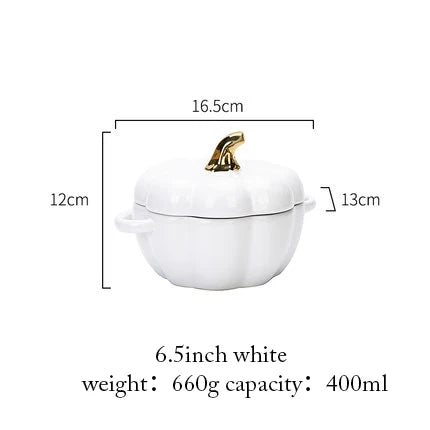 Pumpkin Shape Bowl With Lid Ceramic