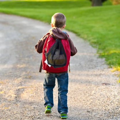 Portable Drawstring Basketball Backpack Mesh Bag