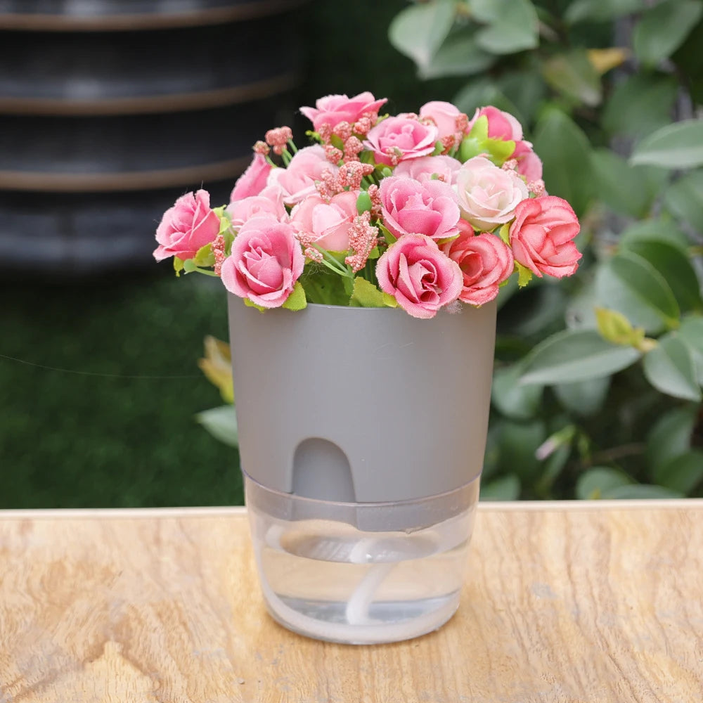 Double Layer Plastic Flower Pot Self Watering