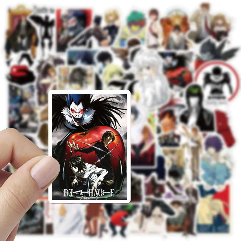 50Pcs Anime Death God Note Stickers, Japanese Horrow Theme Anime, Waterproof Halloween Anime Stickers for Guitar Laptop - MyLootWare