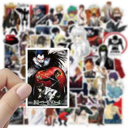 50Pcs Anime Death God Note Stickers, Japanese Horrow Theme Anime, Waterproof Halloween Anime Stickers for Guitar Laptop - MyLootWare
