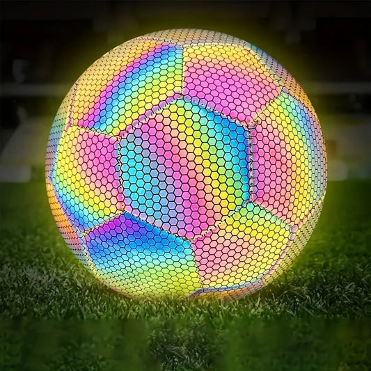1pc Size 5 Reflective Football, Luminous Colorful Soccer Ball For Indoor And Outdoor Training - MyLootWare