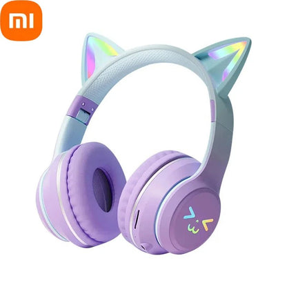 Xiaomi Cute Cat Ears Wireless Headphone Bluetooth 5.1 HiFi Stereo Noise Reduction Foldable Earphone With Mic For Game Music - MyLootWare