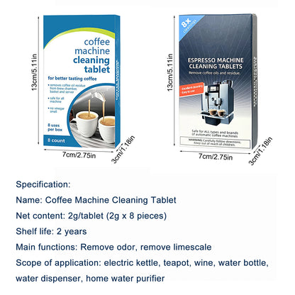 Coffee machine cleaning tablets 8 tablets coffee