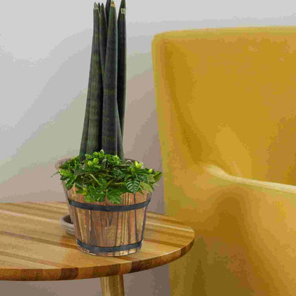 Wooden Flower Bucket Decorative Rustic Flower Pot