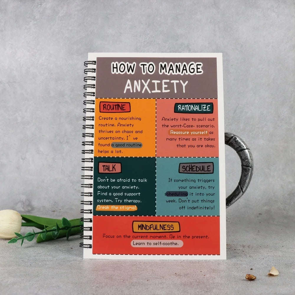 Anxiety Management Workbook for Adults | Spiral Bound Relaxation Journal | Relaxation and Social Psychology Exercises - MyLootWare
