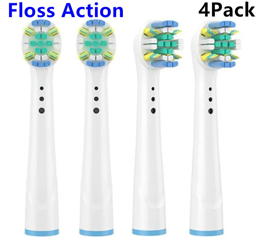 8/16Pcs Replacement Brush Heads for Oral B Electric Toothbrushes Floss Cross Action 3D Pro White Precision Standard Daily Clean - MyLootWare