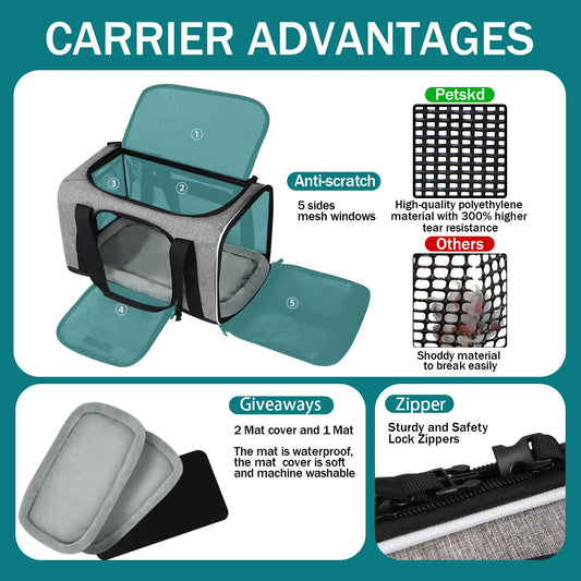 Soft Pet Carriers Portable Breathable Foldable Bag