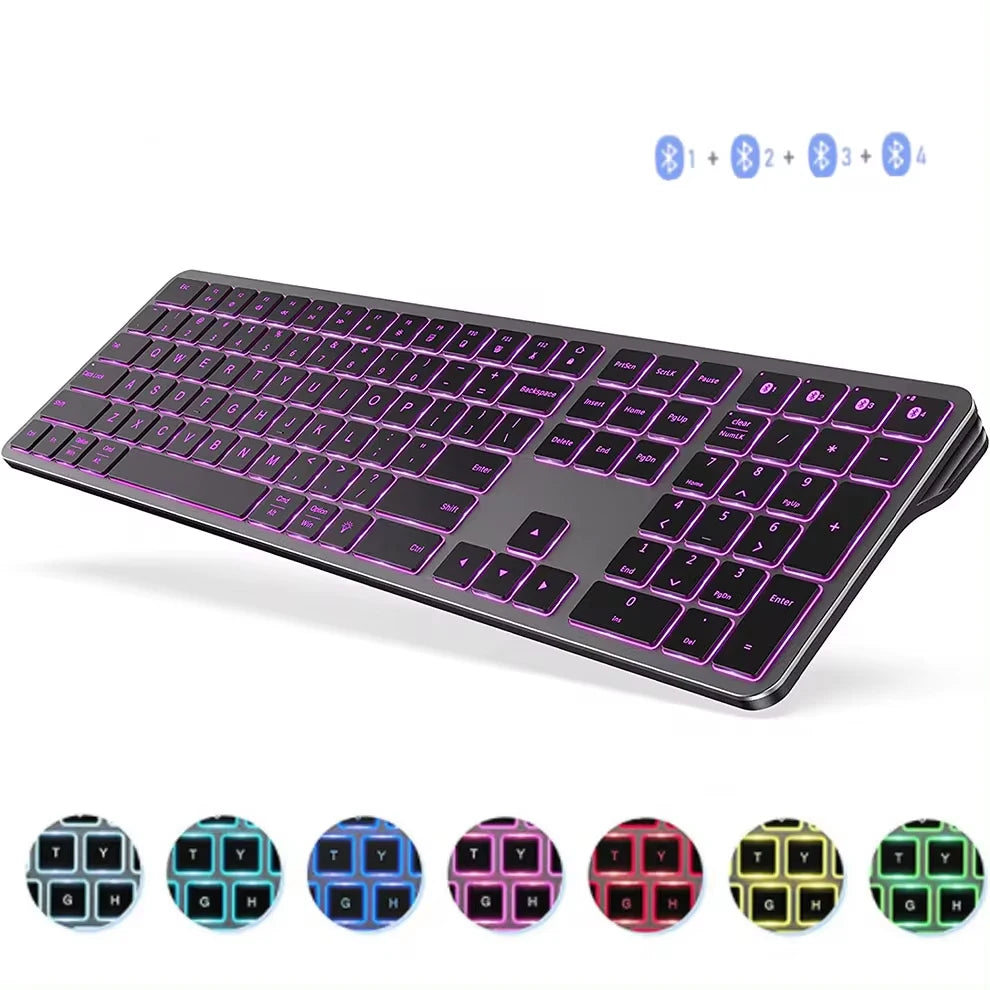 Multi-Device Rechargeable Keyboard Bluetooth
