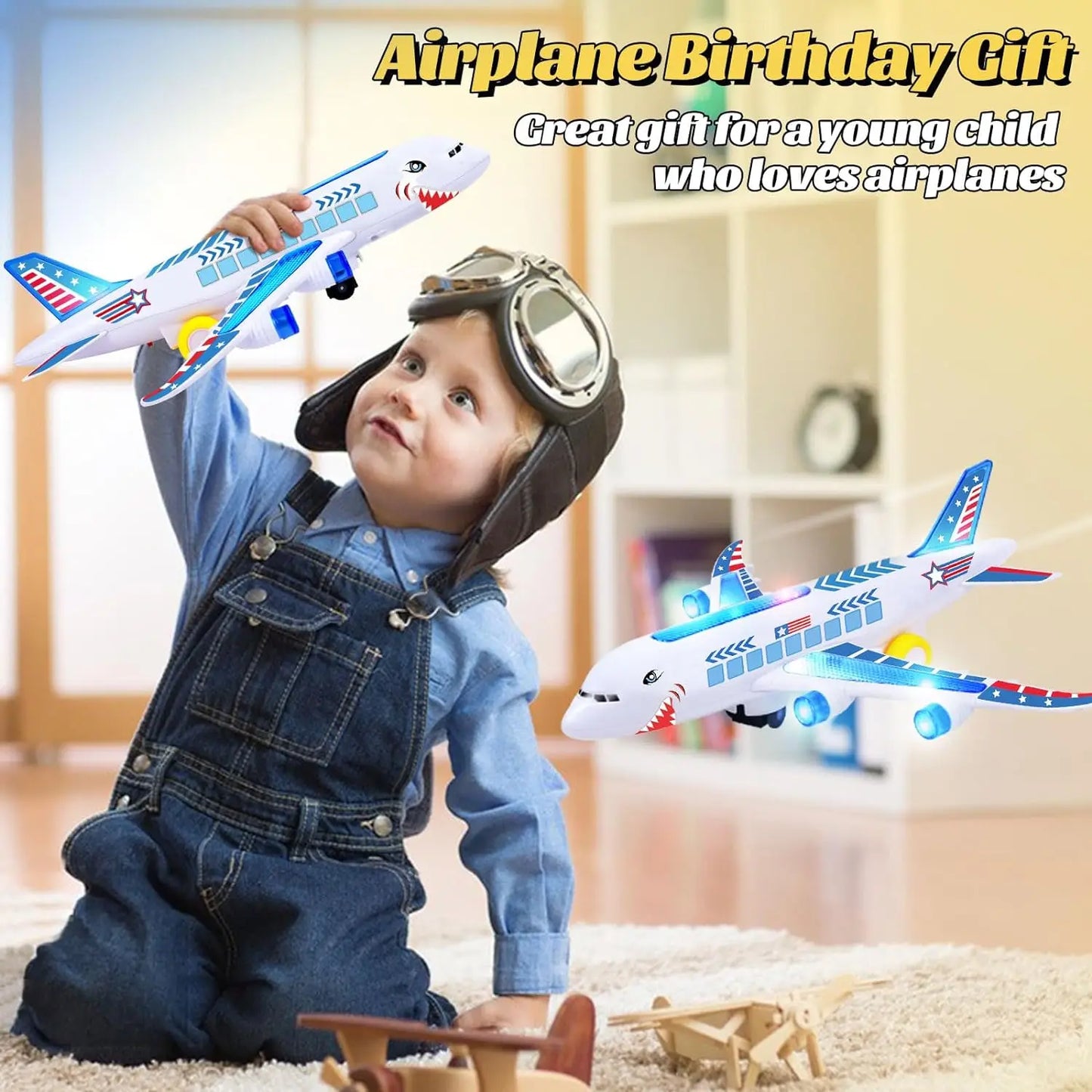 Kids Electronic Aeroplane Toy with Music Autopilot