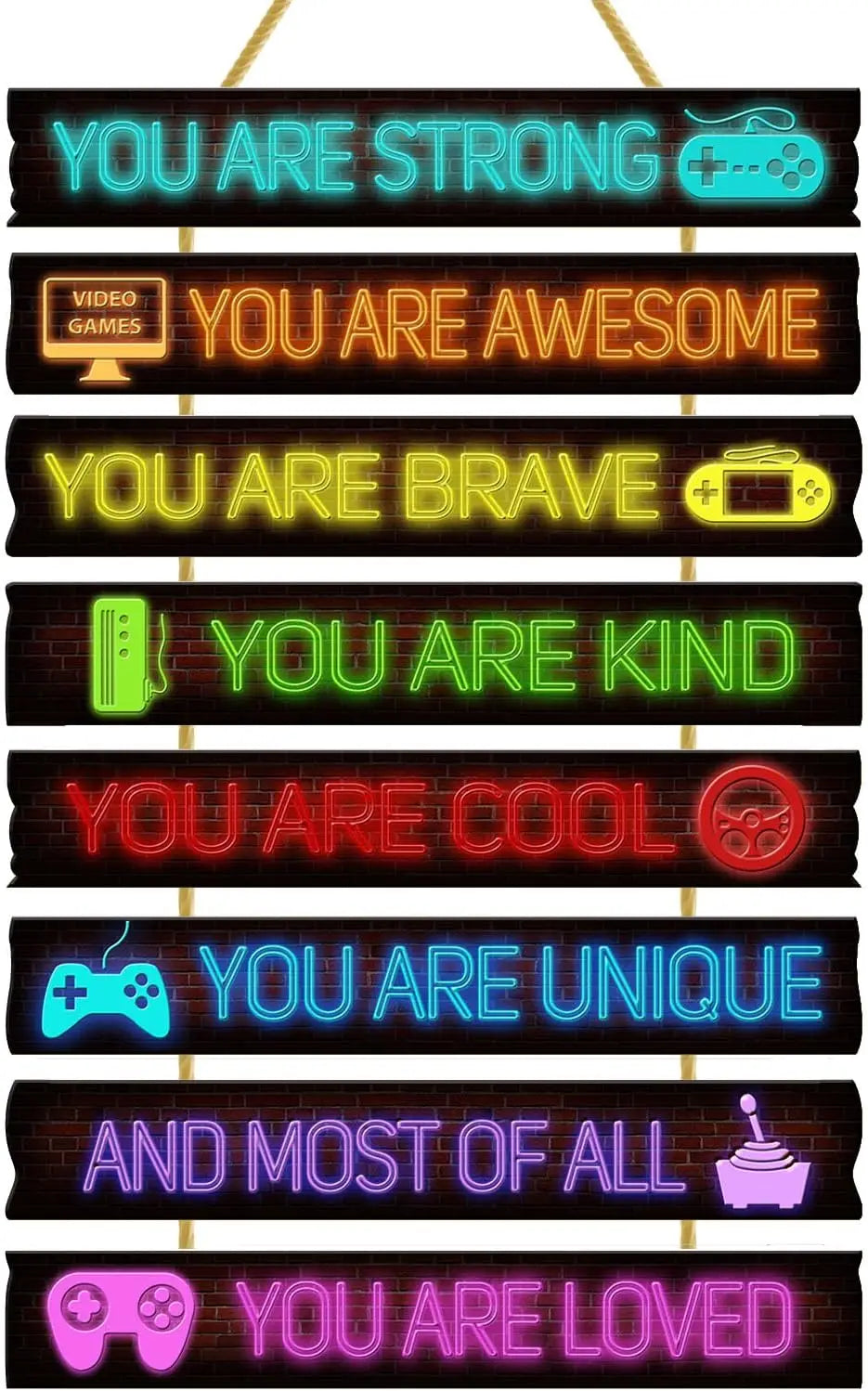 Gaming Room Decor for Boys - Wooden Wall Art,