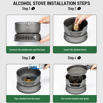 Camping Cookware Portable Camping Stove Outdoor Cooking Set for Backpacking Hiking Picnic BBQ - MyLootWare