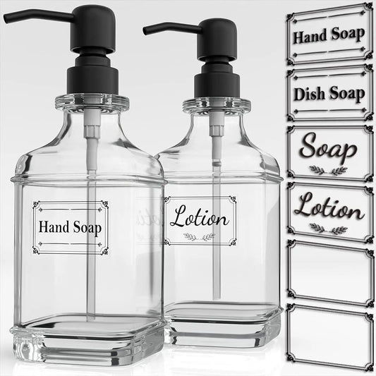 300/550Ml Soap Dispenser High Quality Antique Thick Clear Glass Hand Soap Dispenser Stainless Steel Pump Bathroom Bottles Tool - MyLootWare