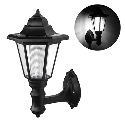 Retro Solar Wall Lights, Outdoor Hexagonal Lamp,