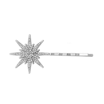 Women Crystal Side Hair Clip Pins Metal Hair