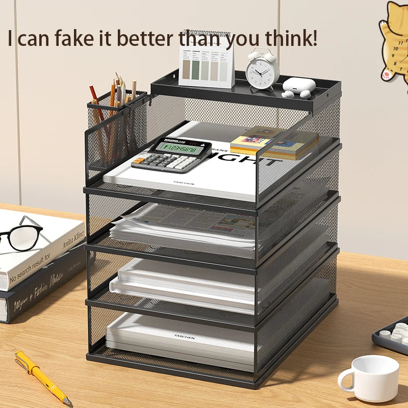 4-Tier Stackable Desktop Paper Tray Holder - MyLootWare