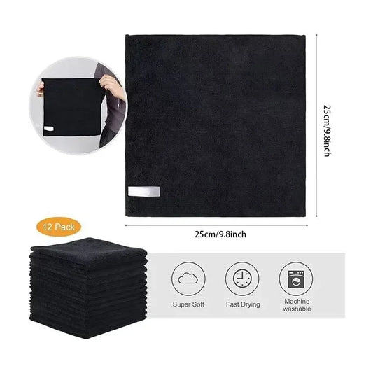 Black Ultra-fine Fiber Dishwashing Cloth, Multifunctional Car Cleaning Cloth,Kichen Accessories Kitchen Towels - MyLootWare