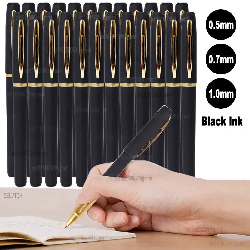 2/4/8/10/20/30/50Pcs Large Capacity Black Ink Gel Pen 0.5 0.7 1.0 Tip Refill Matte Handle Business Signature Writing Stationery - MyLootWare
