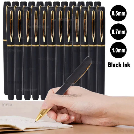 2/4/8/10/20/30/50Pcs Large Capacity Black Ink Gel Pen 0.5 0.7 1.0 Tip Refill Matte Handle Business Signature Writing Stationery - MyLootWare