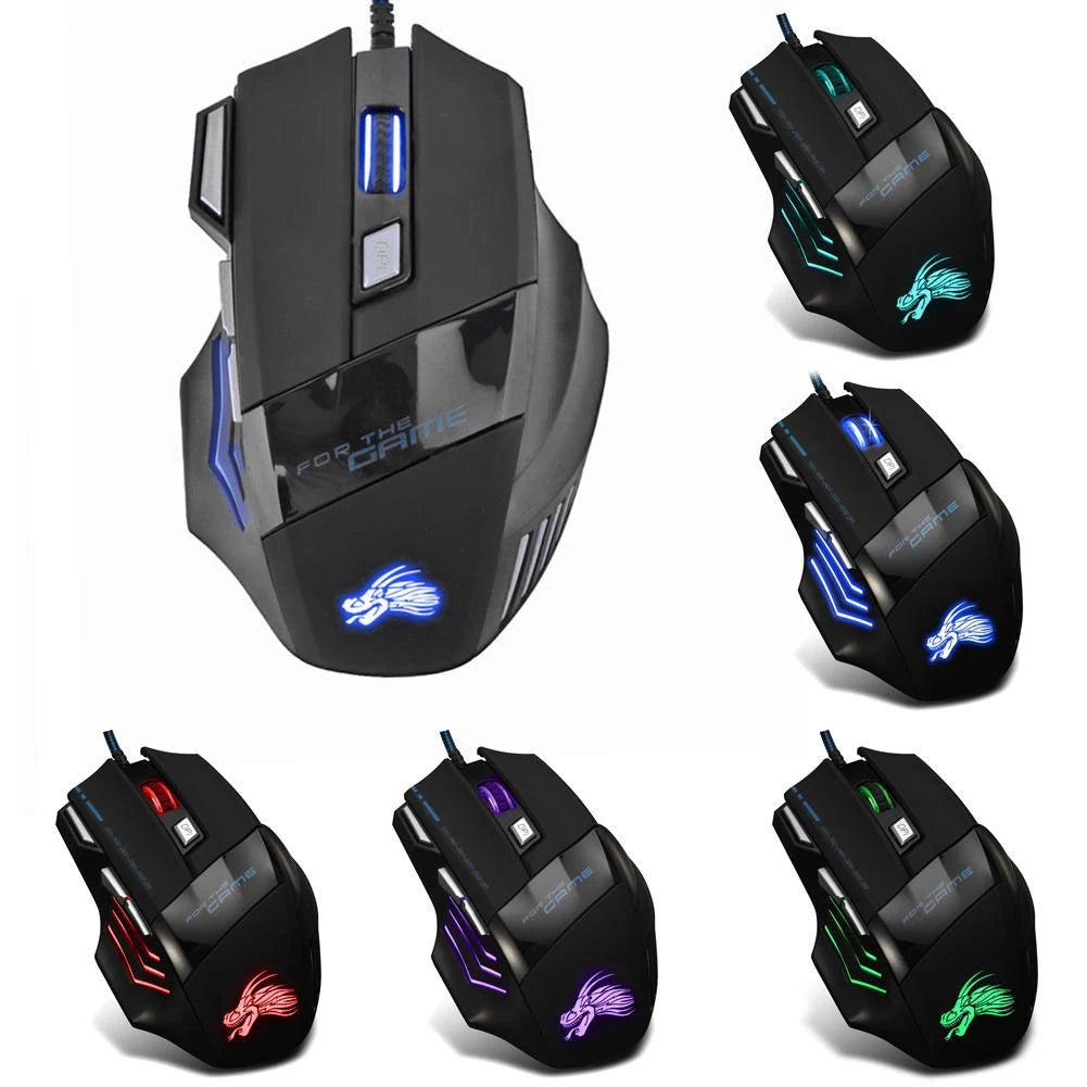 Wired Gaming Mouse 7 Button Backlit 5500 DPI