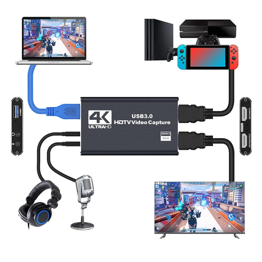 USB 3.0 4K HDMI-Compatible Capture Card Game