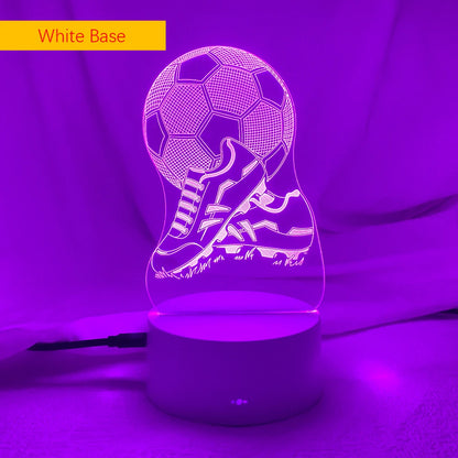 New 3d Illusion Kids Night Light Football 7 Colors