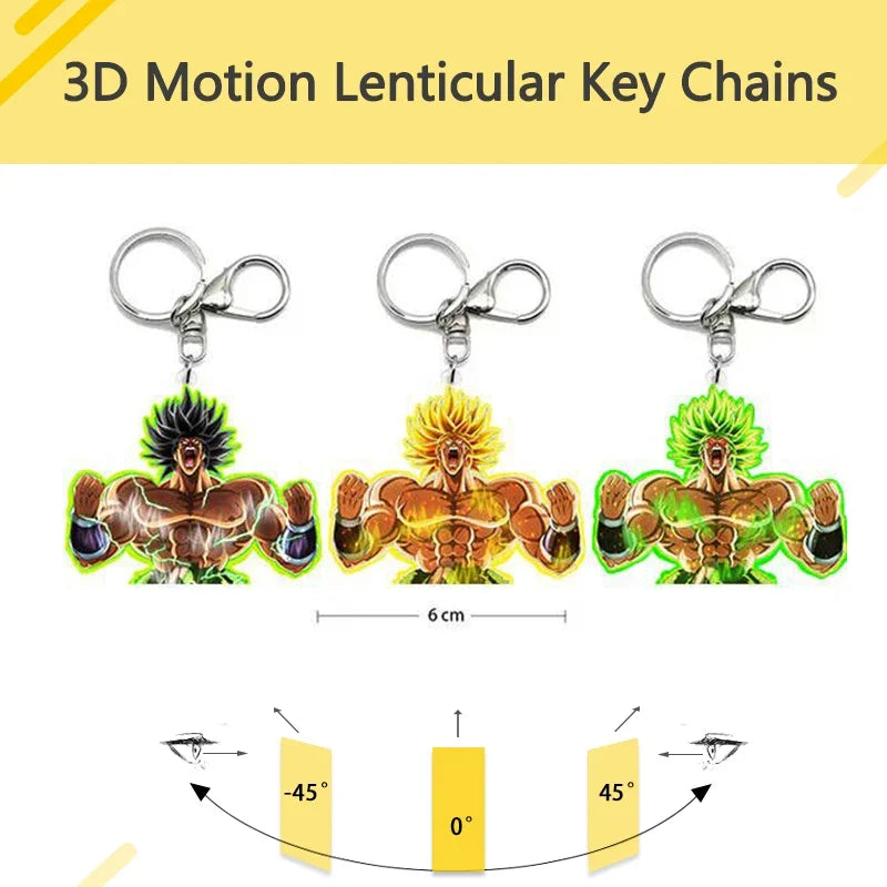 Dragon Ball Broly Anime  3D Motion Key Chains