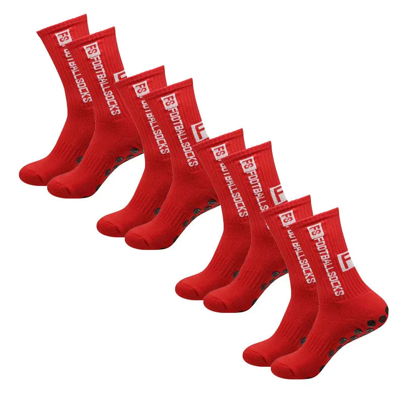 4 Pairs Soccer Socks Sports Grip Socks Anti-slip Basketball Socks Spot Rubber Anti-slip Cotton Soccer Socks - MyLootWare