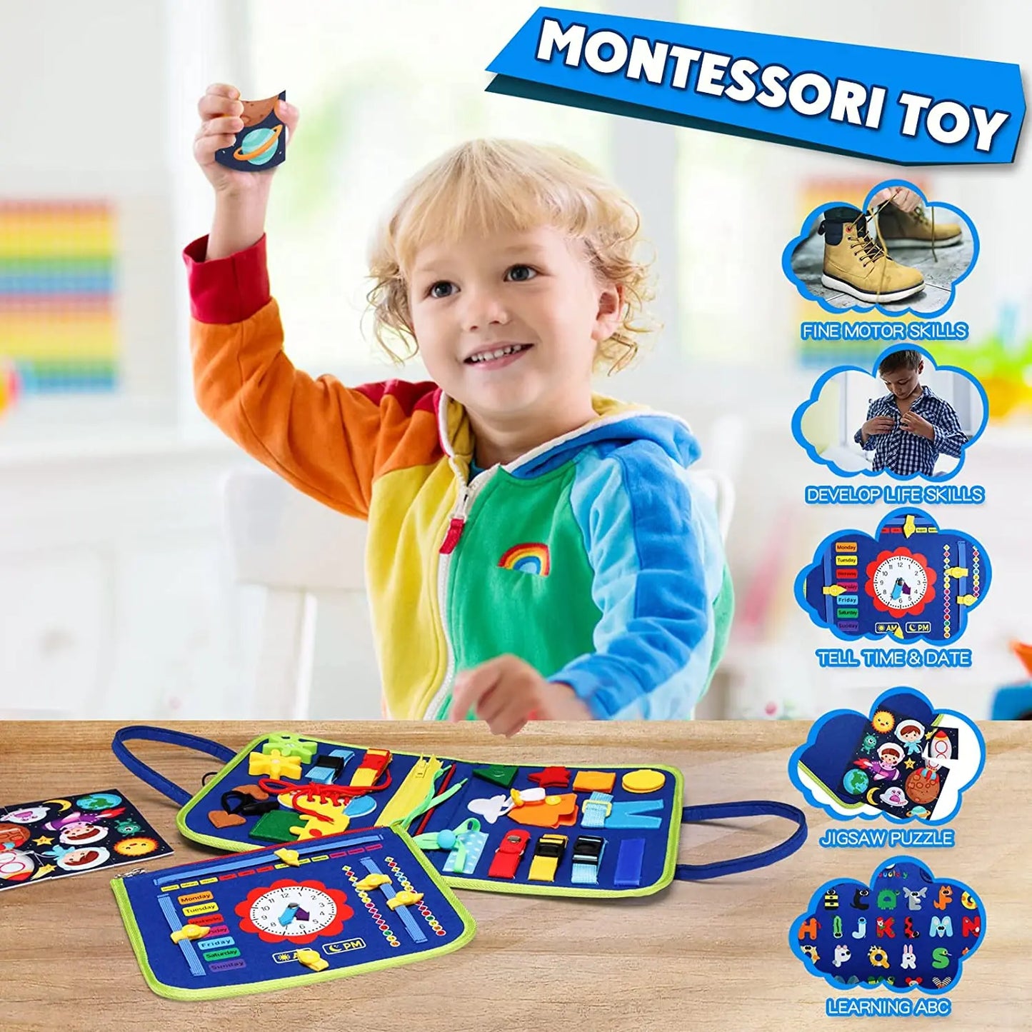 Montessori Toys Busy Board Sensory Activity