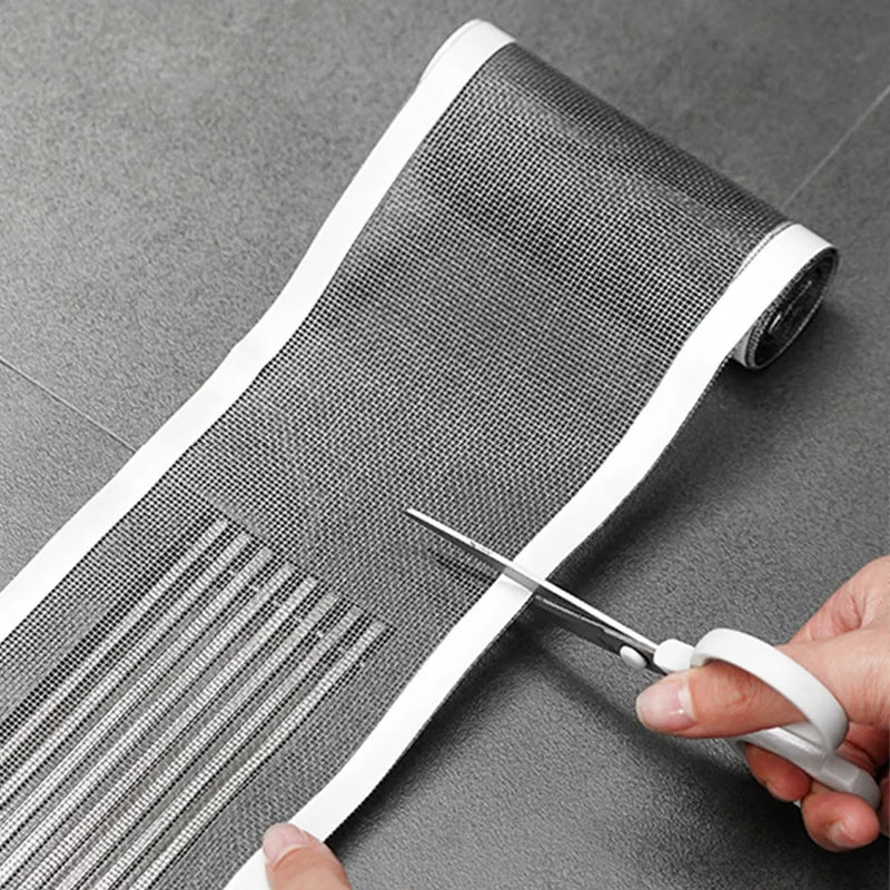 5m/Roll Shower Drain Hair Catcher Self-Adhesive Floor Drain Stickers Disposable Mesh Sink Strainer Filter For Bathroom Kitchen - MyLootWare