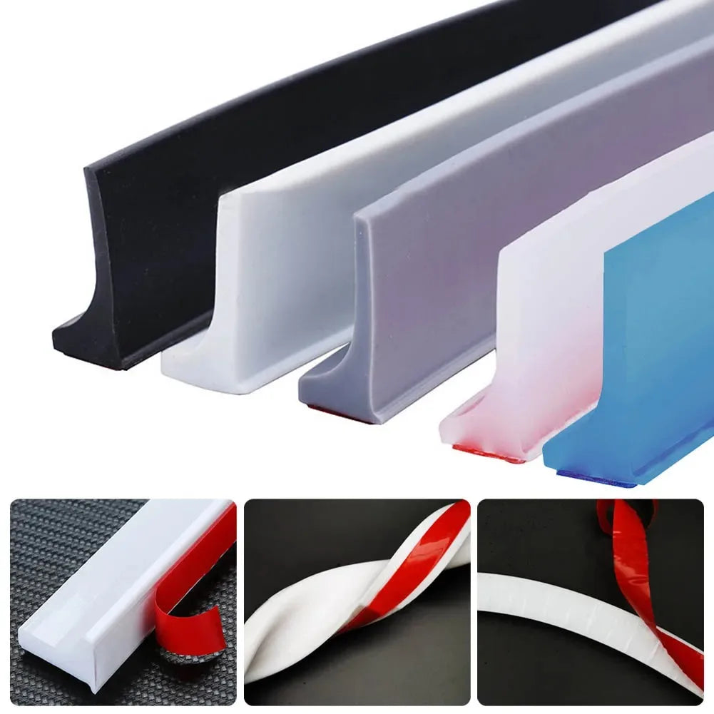 50-600cm Bathroom Water Stopper Retention Water Barrier Strip Shower Dam Flood Barrier Dry And Wet Separation Blocker Seal Strip - MyLootWare
