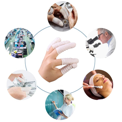 500/100pcs Disposable Latex Rubber Finger Cots Sets Non-slip White Fingertips Protector Gloves For Phone Watch Repair Supplies - MyLootWare