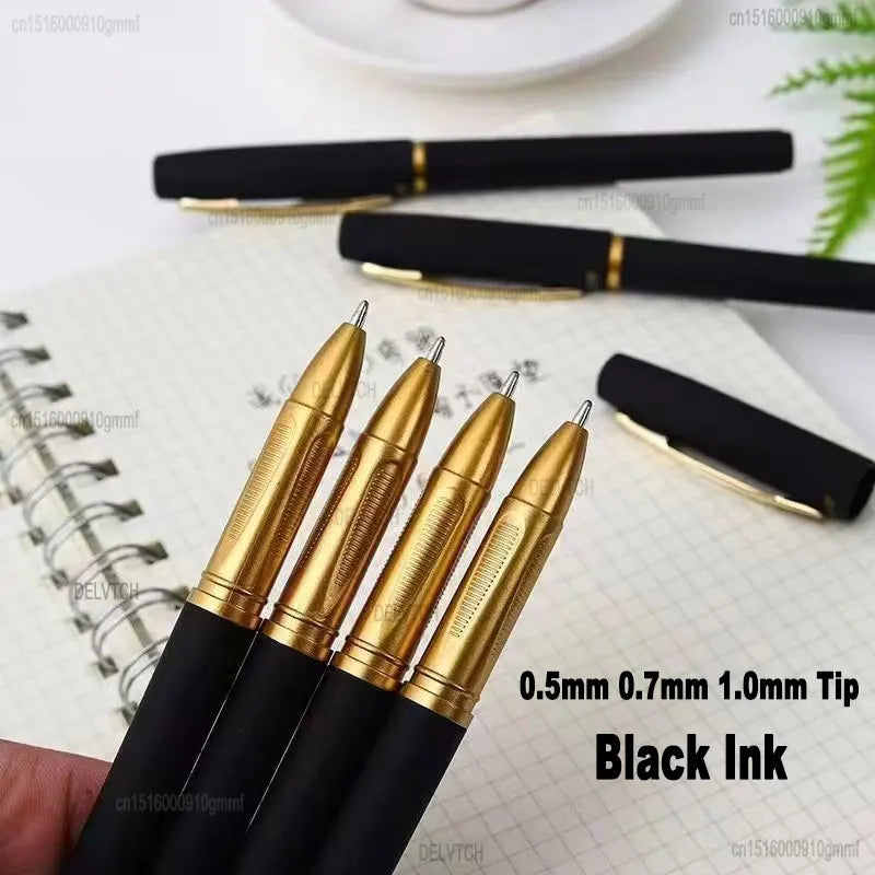 2/4/8/10/20/30/50Pcs Large Capacity Black Ink Gel Pen 0.5 0.7 1.0 Tip Refill Matte Handle Business Signature Writing Stationery - MyLootWare